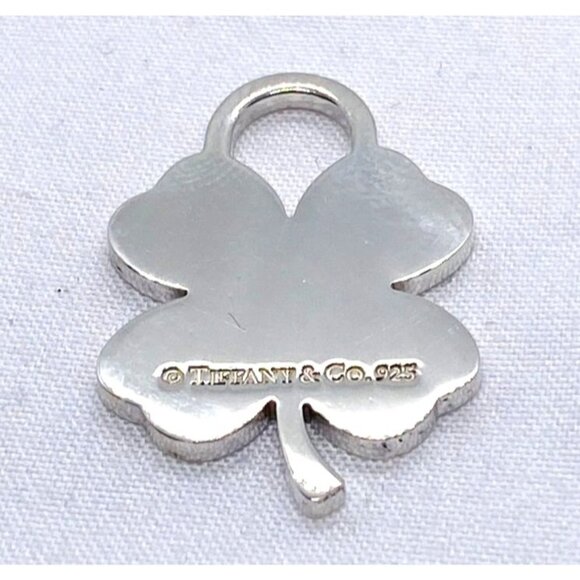 Tiffany & Co Silver Shamrock Lucky Irish 4 Leaf Clover Charm Pendant
